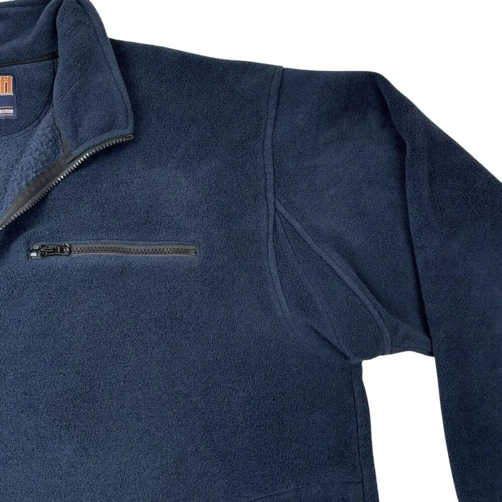 DULUTH TRADING Co.‎ Sz XL Fleece Jacket Pullover 1/4 Zip Navy Blue Pockets Thick